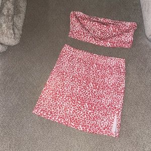 Cheetah print skirt and tube top set